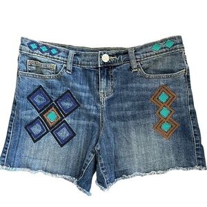 Allen B. By Allen Schwartz Cut Off Denim Shorts with Embroidery